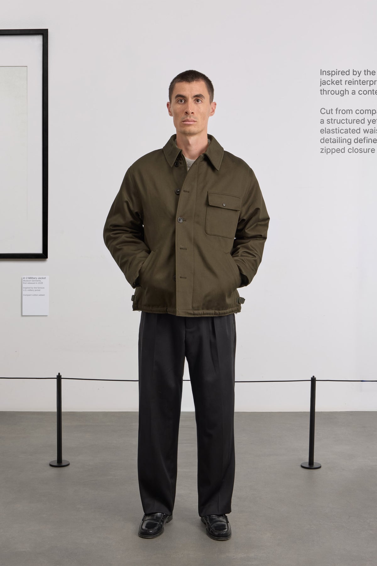 A-2 Military Jacket - Compact cotton sateen - Dark Green