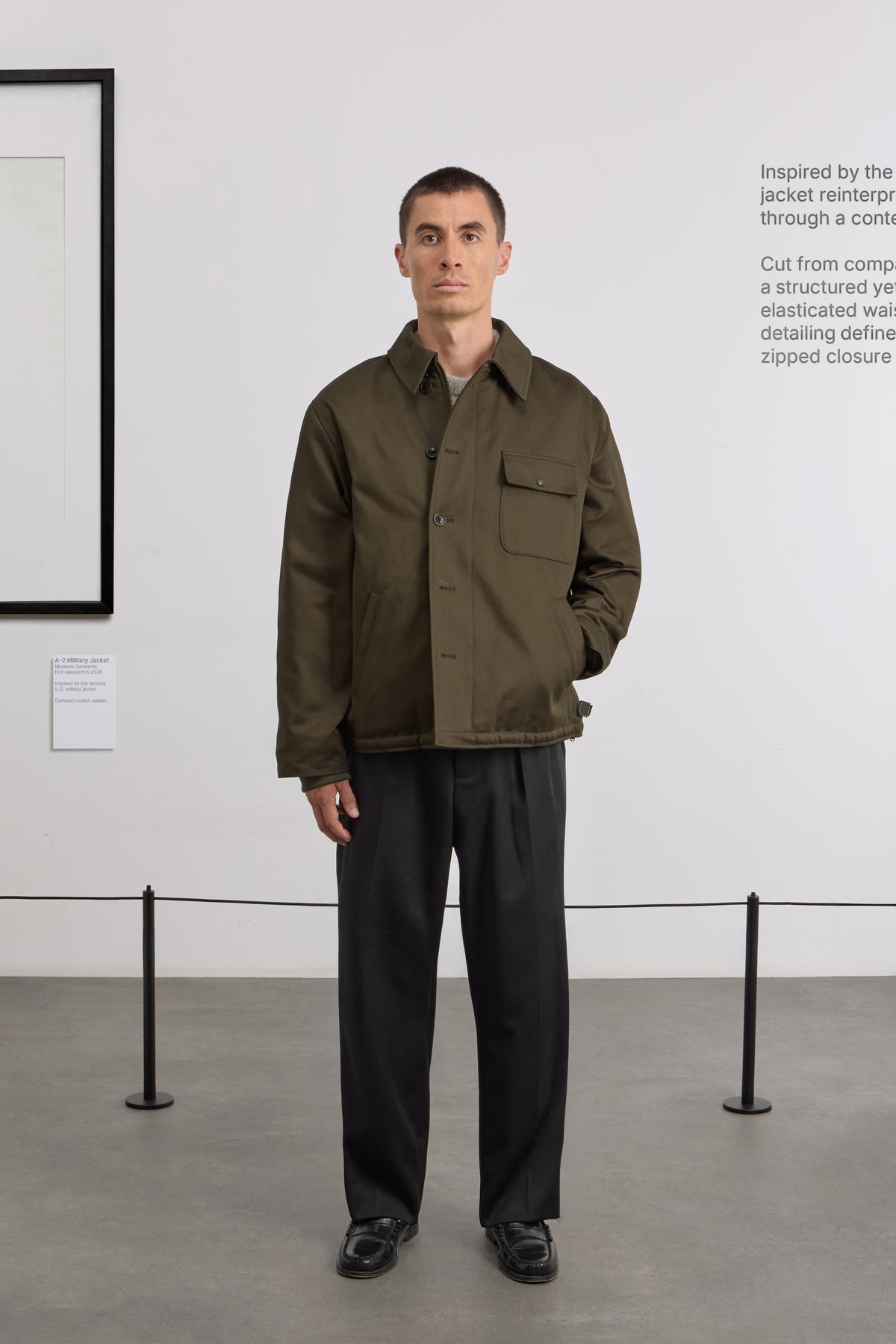A-2 Military Jacket - Compact cotton sateen - Dark Green
