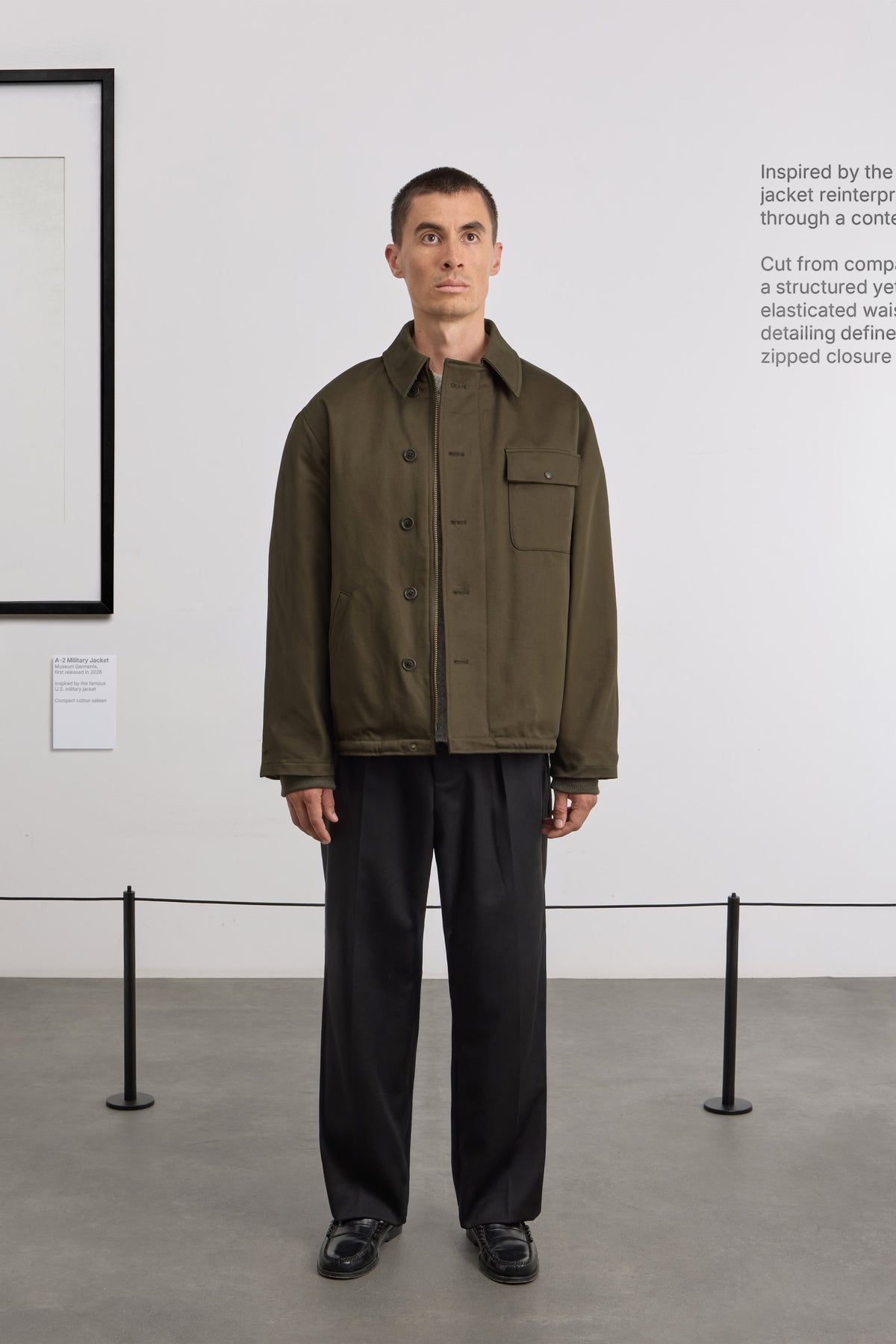 A-2 Military Jacket - Compact cotton sateen - Dark Green