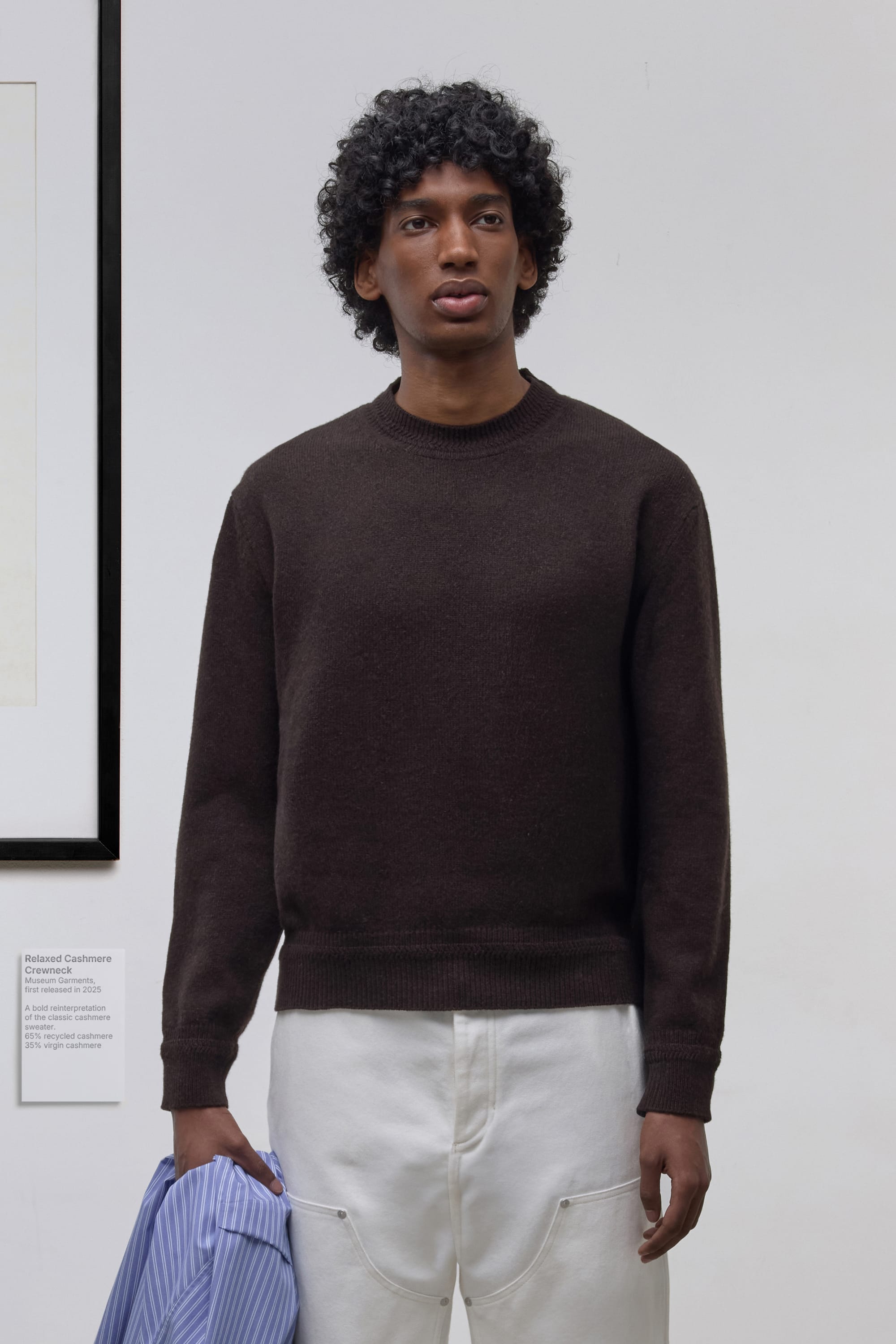 Relaxed Cashmere Crewneck - Brown Melange