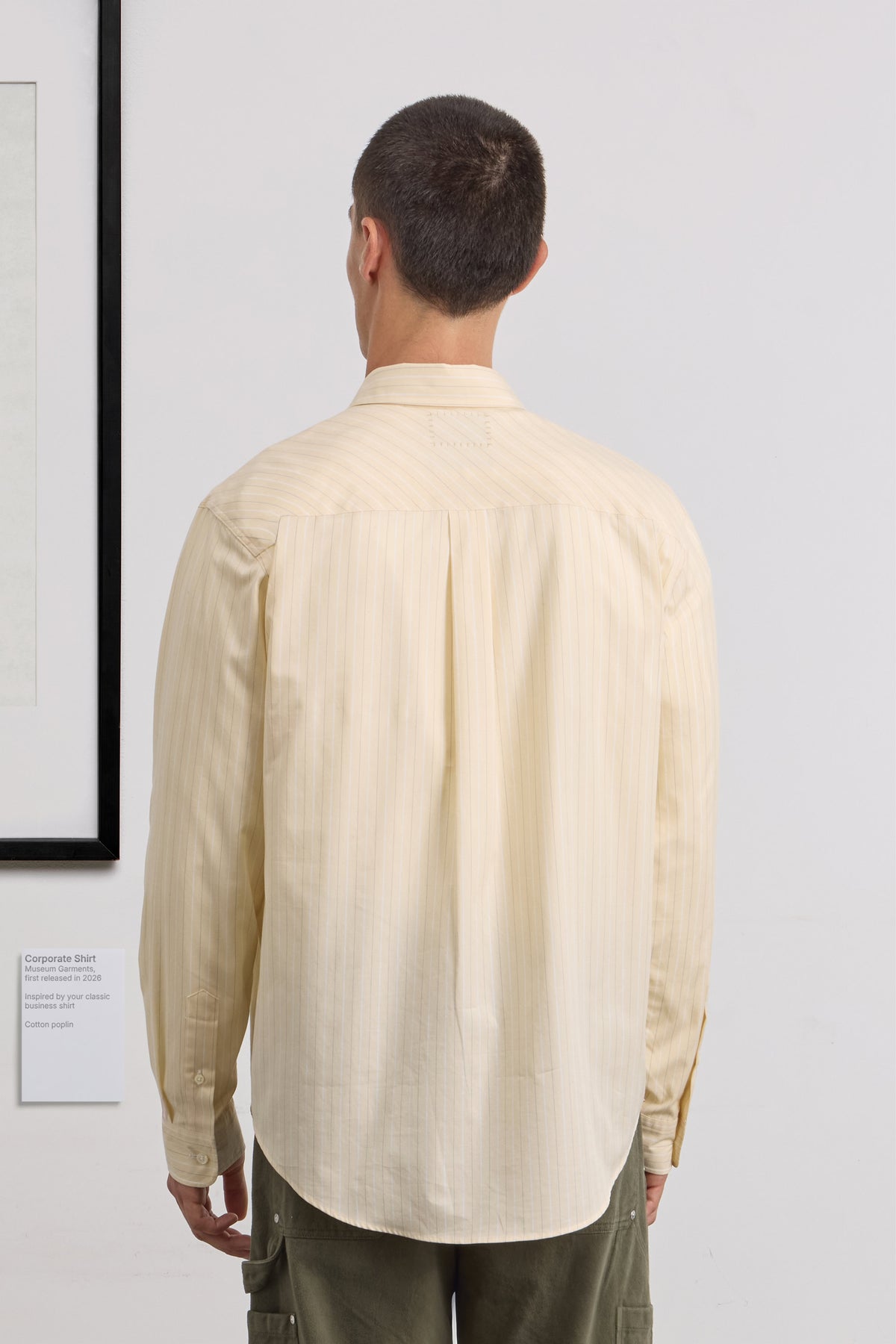 Corporate Shirt - Striped Cotton poplin - Vanilla/White