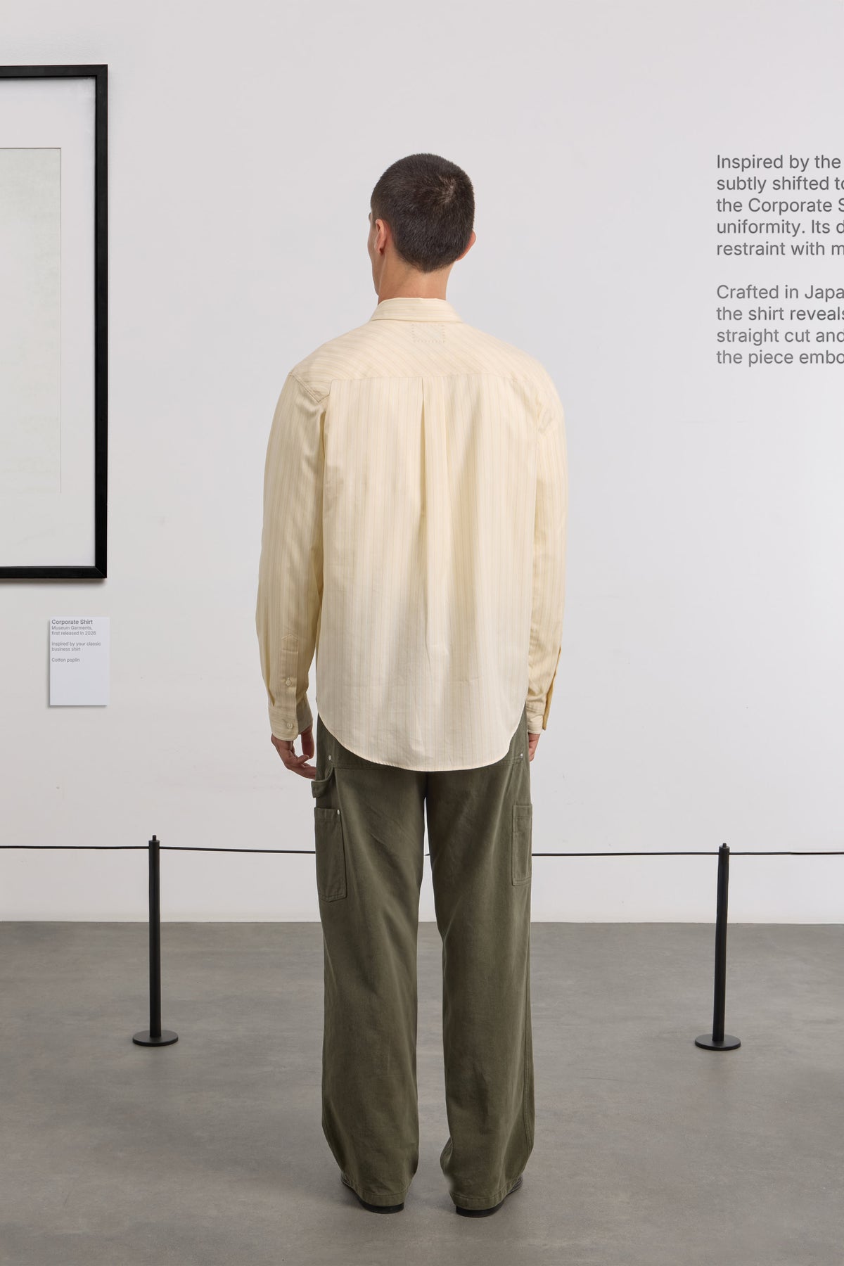 Corporate Shirt - Striped Cotton poplin - Vanilla/White