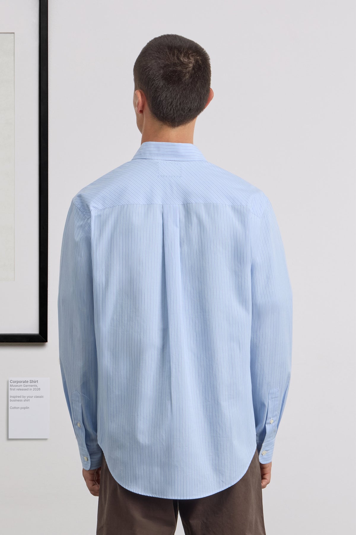 Corporate Shirt - Striped Cotton poplin - Blue/White