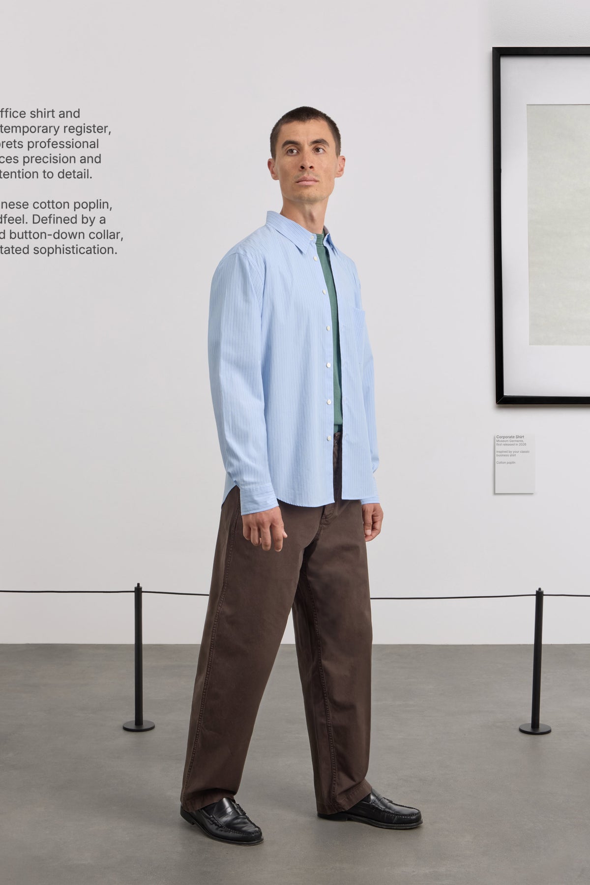 Corporate Shirt - Striped Cotton poplin - Blue/White