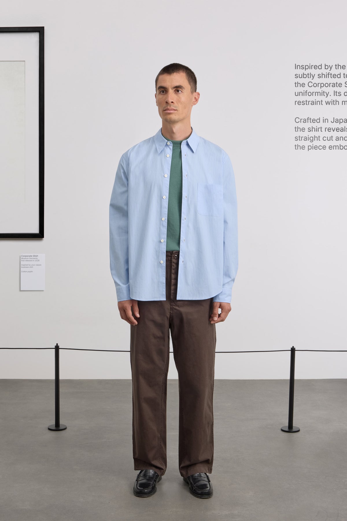 Corporate Shirt - Striped Cotton poplin - Blue/White