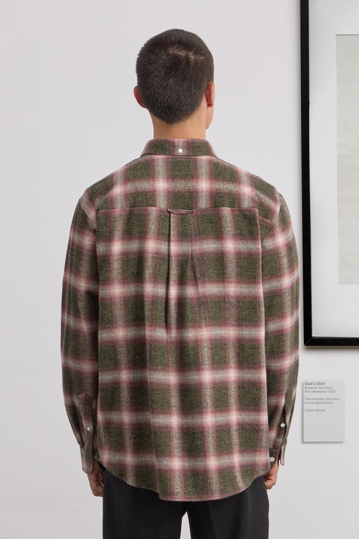 Dad's Shirt - Checked Cotton flannel - Green/Red
