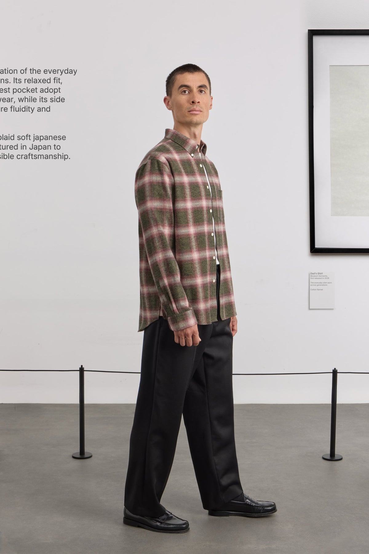 Dad's Shirt - Checked Cotton flannel - Green/Red