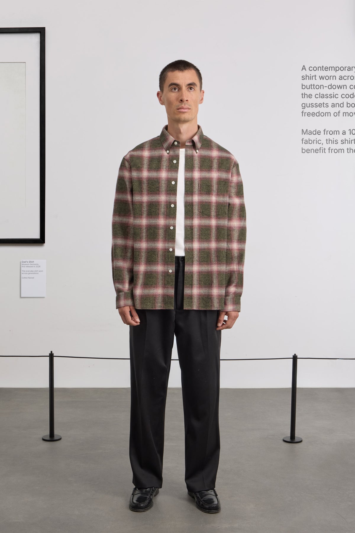 Dad's Shirt - Checked Cotton flannel - Green/Red