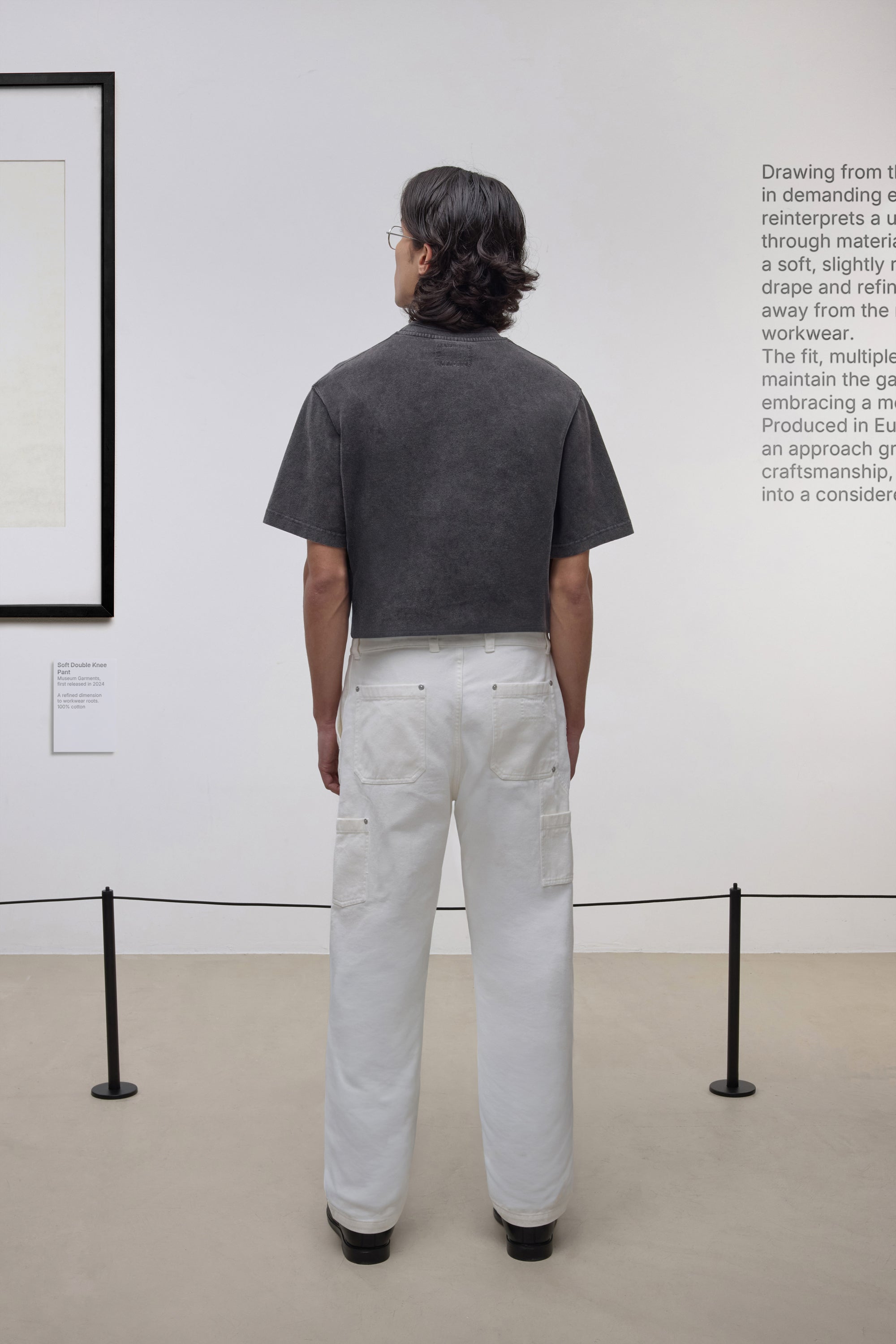 Pantalon Soft Double Knee - Twill de coton 'Peached' - Off-white