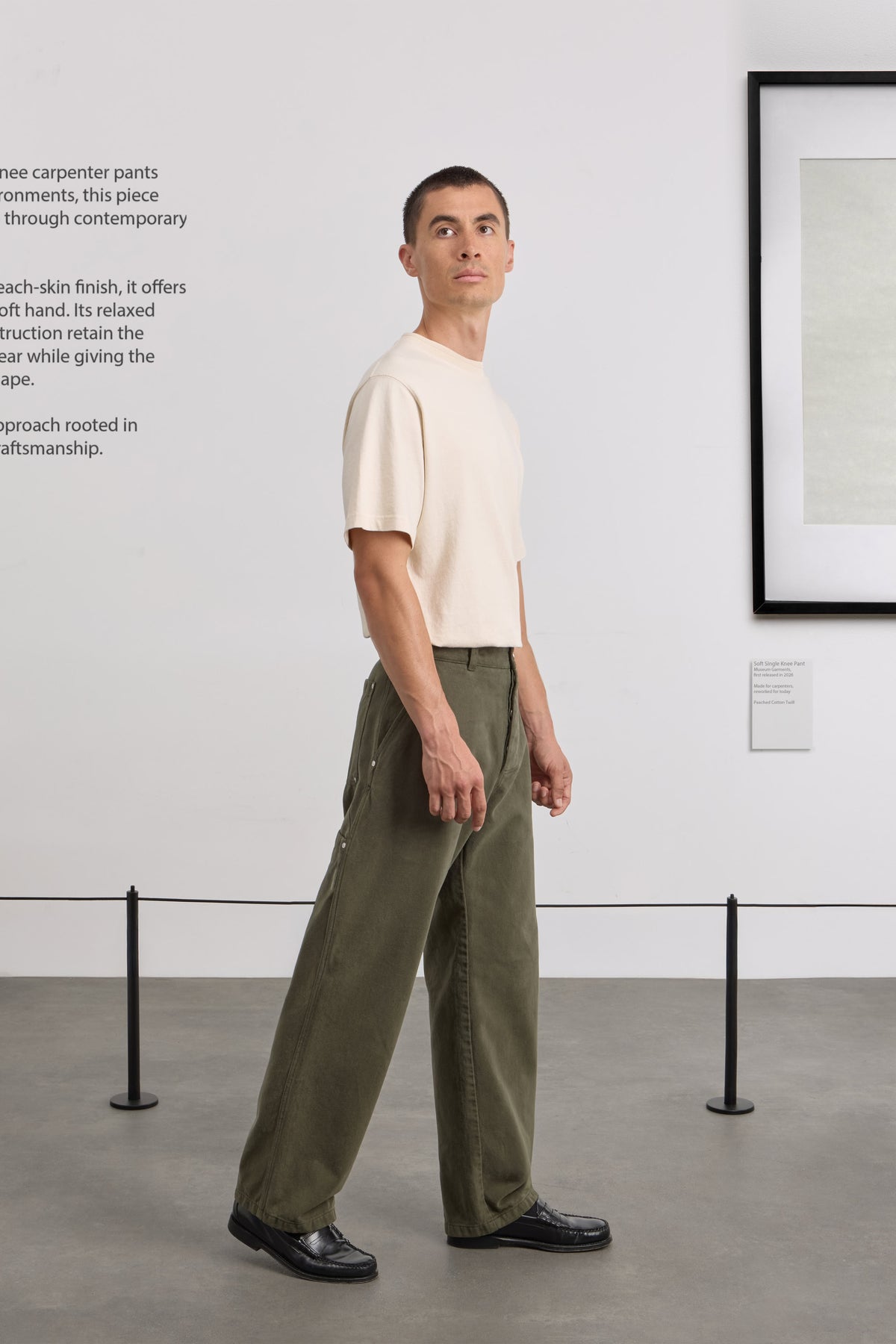 Soft Single Knee Pant - Peached Cotton Twill - Dark Green