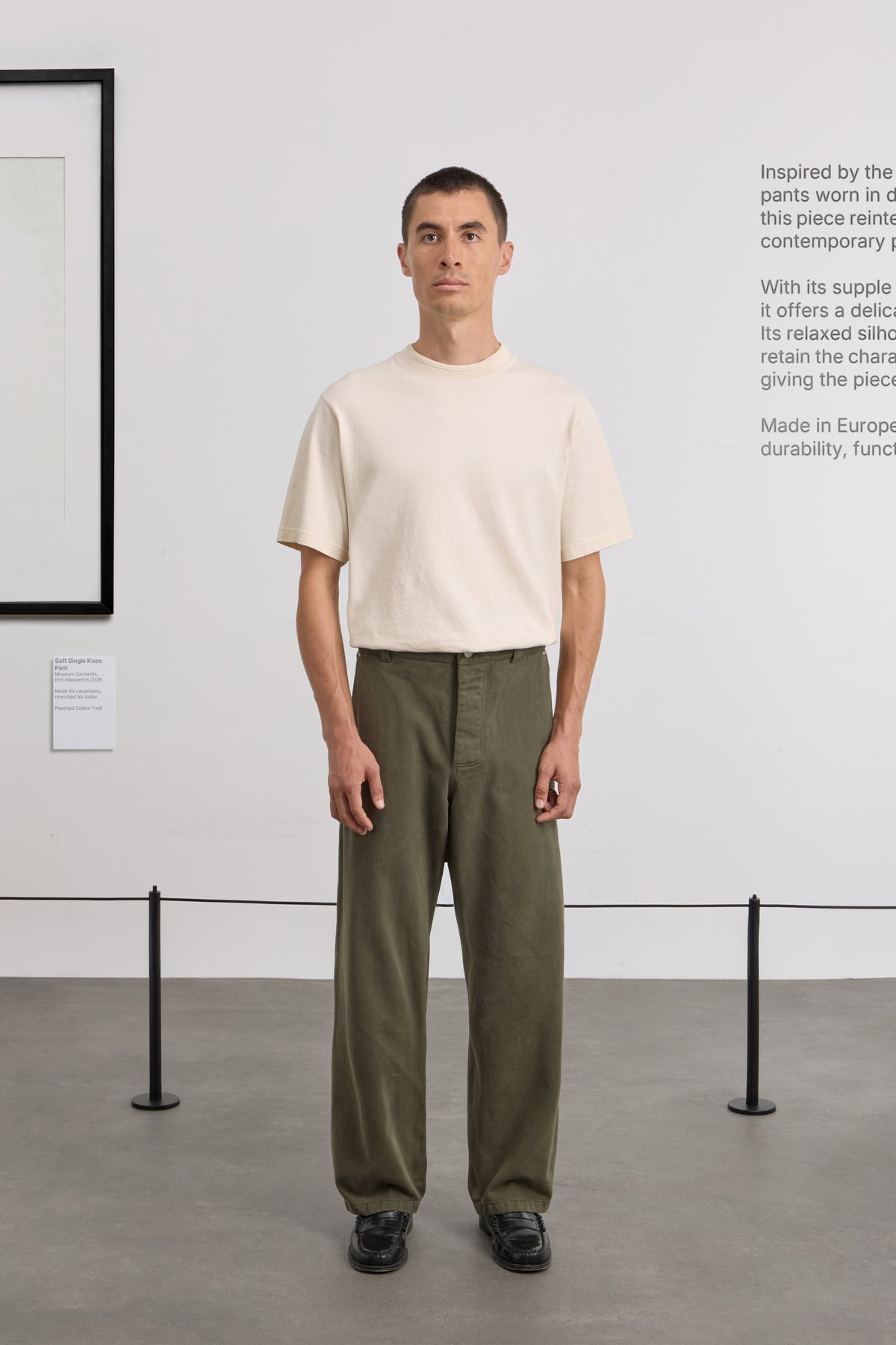Soft Single Knee Pant - Peached Cotton Twill - Dark Green
