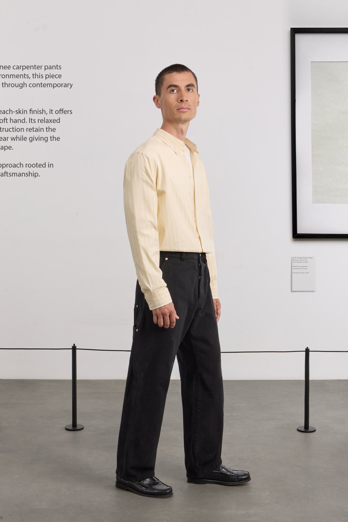 Soft Single Knee Pant - Peached Cotton Twill - Black