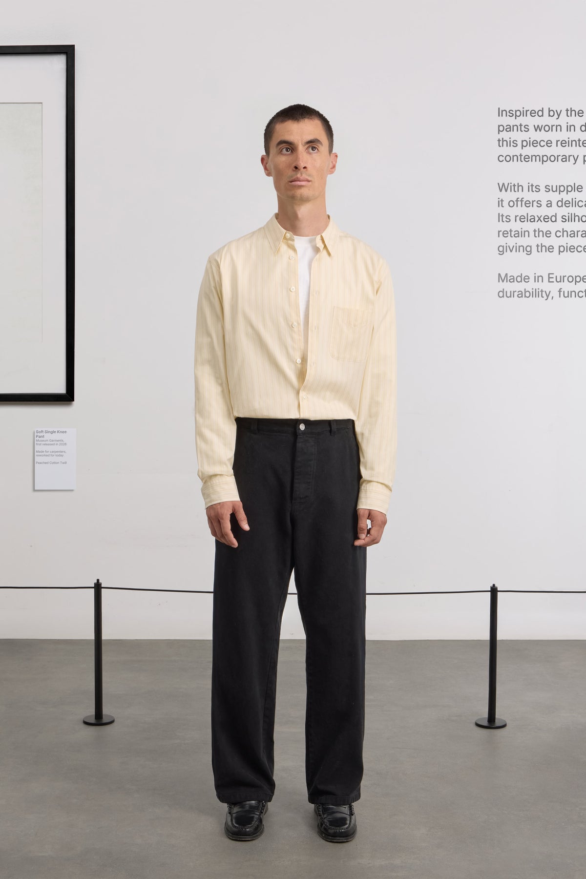 Soft Single Knee Pant - Peached Cotton Twill - Black