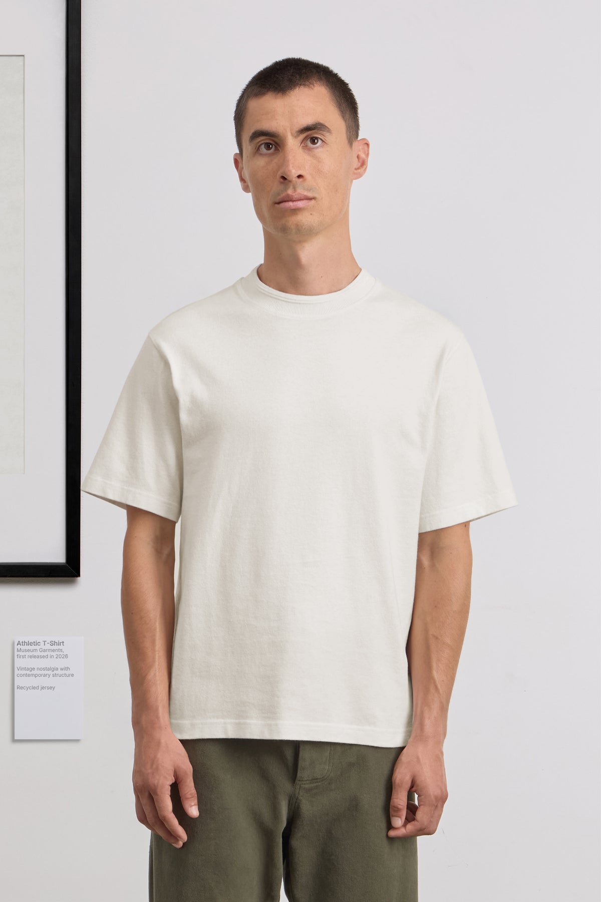 Athletic T-Shirt - Jersey de coton recyclé - Off White