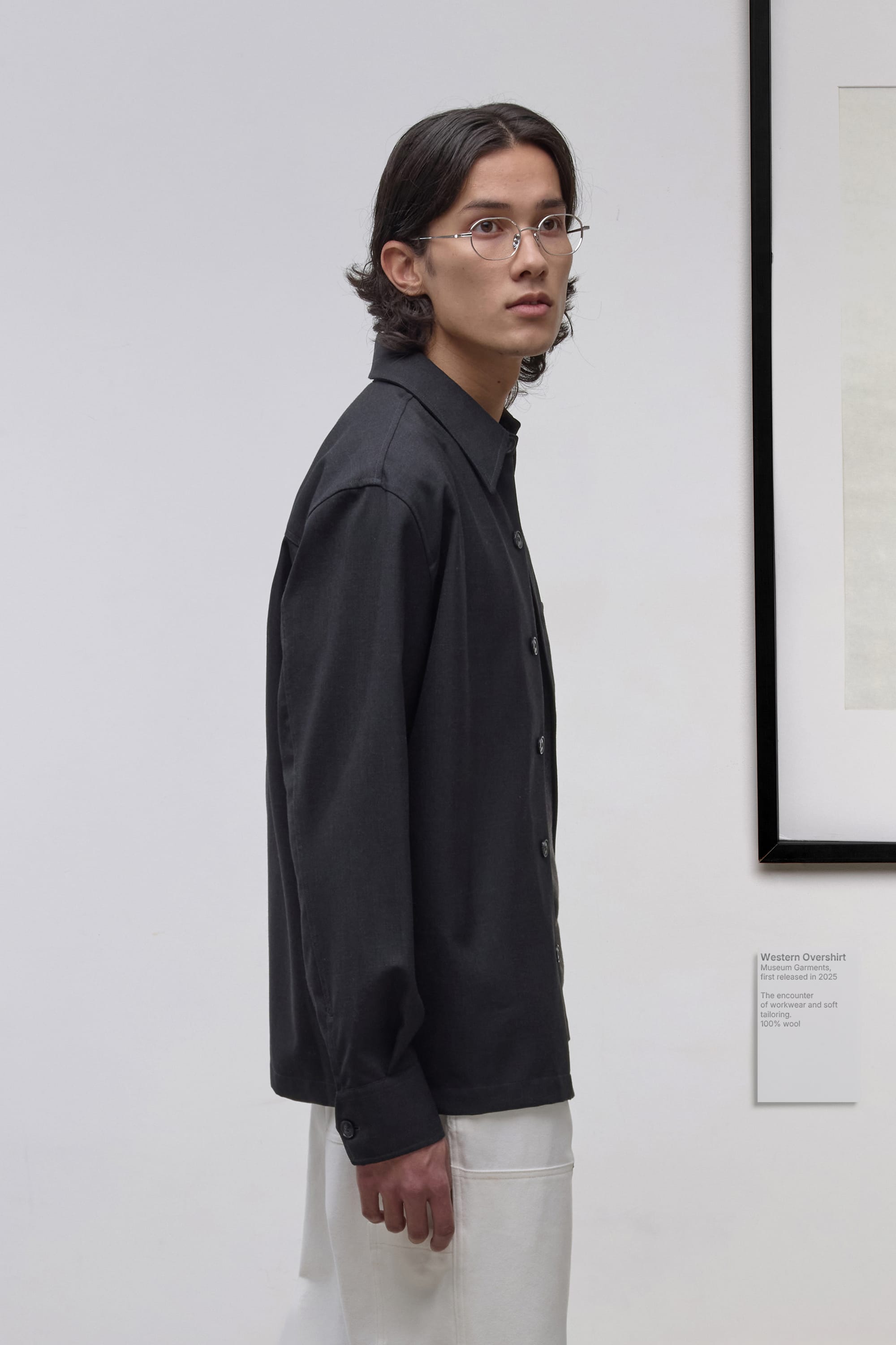 Western Overshirt - Toile de Laine Tropicale - Anthracite Grey