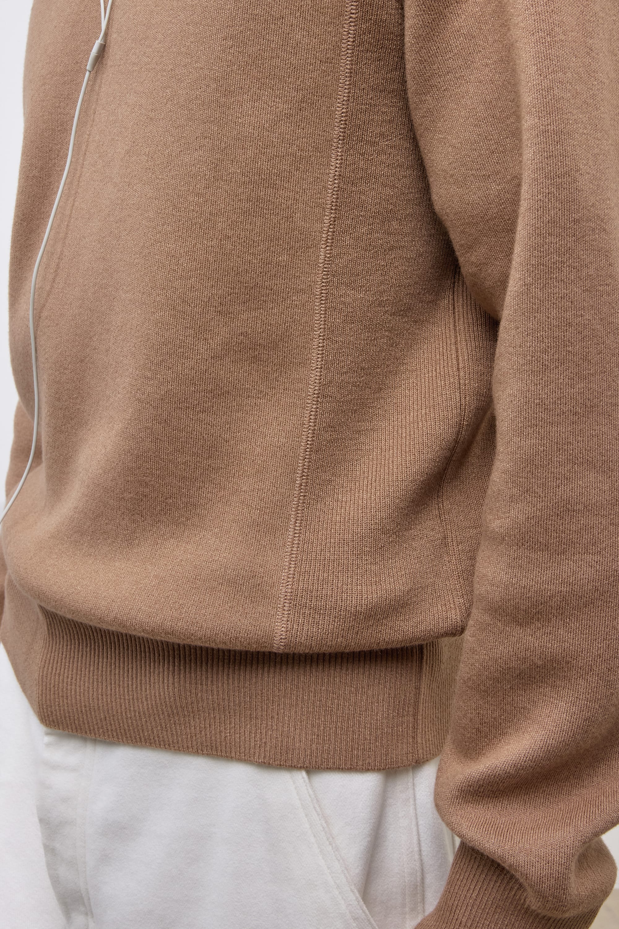 Raglan Athletic Sweater - Mélange de laine mérinos et de coton - Light Beige Melange