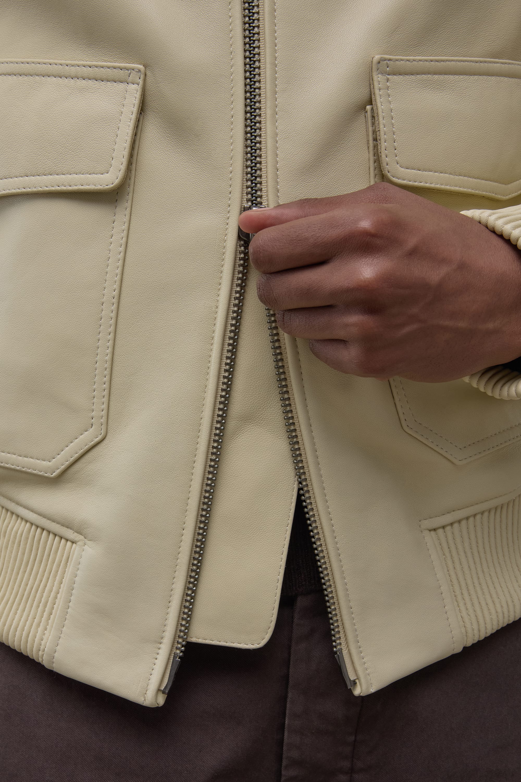 Colbo Flight Jacket - Leather - Butter Yellow