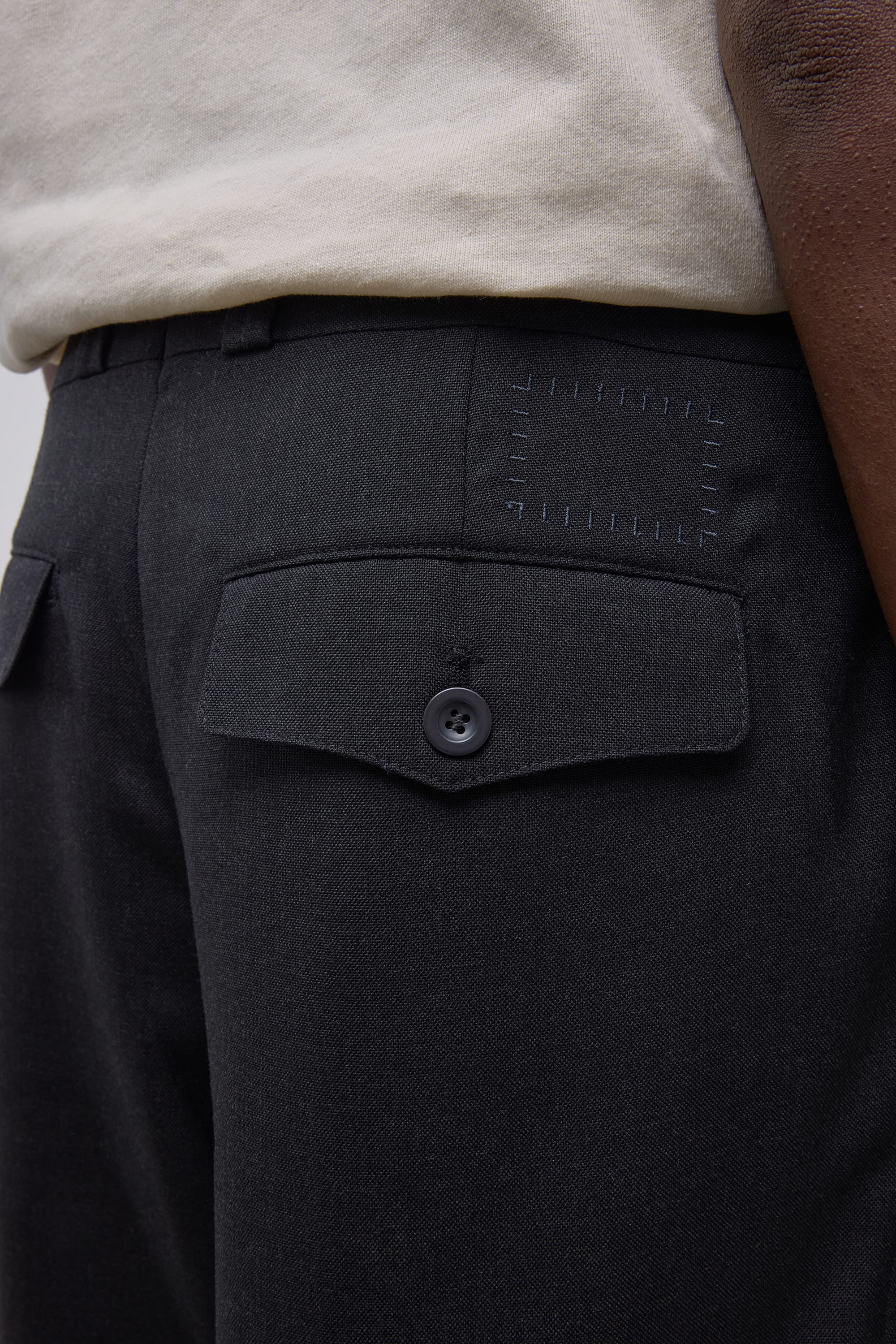 French Military Shorts - Toile de Laine Tropicale - Anthracite Grey